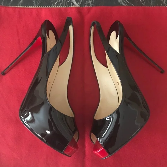 ❤️ NEW ❤️Christian Louboutin No Prive Slingback Black EU38 - Picture 4 of 14